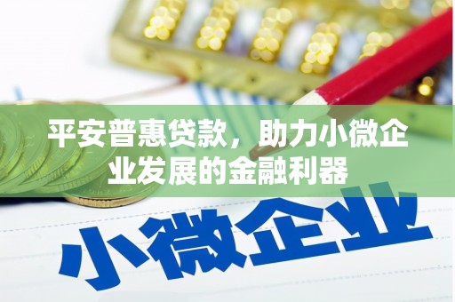 昌江平安普惠贷款，助力小微企业发展的金融利器