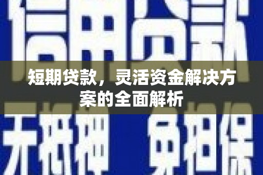 昌江短期贷款，灵活资金解决方案的全面解析
