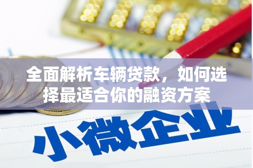 昌江全面解析车辆贷款，如何选择最适合你的融资方案