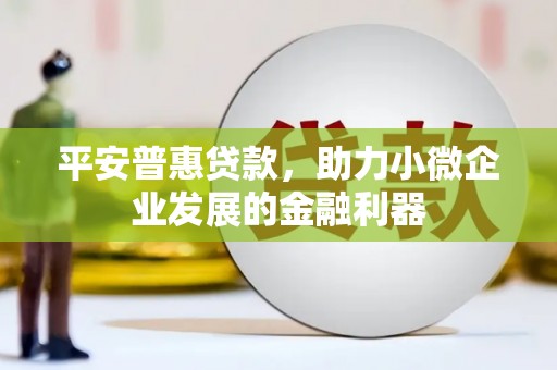 昌江平安普惠贷款，助力小微企业发展的金融利器